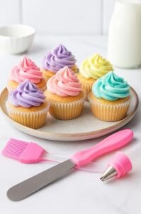 Çok Amaçlı Pasta Süsleme Seti 9 Parça 5 Duy Krema Torbası Adaptörü Spatula Silikon Fırça ile Kek Cupcake Kurabiye Dekorasyon Malzemeleri Profesyonel Pastacılık Seti