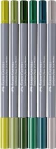 Goldfaber Aqua Çift Uçlu Markör, Kaligrafi, 6'lı Jungle