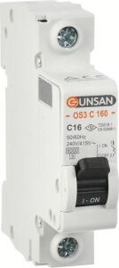 1 Adet Günsan 1X16A C Serisi 6ka Otomatik Sigorta OS3C160-1C16