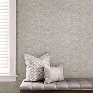 Nuwallpaper NU2873 Poplin Texture Peel & Stick Duvar Kağıdı, Gri