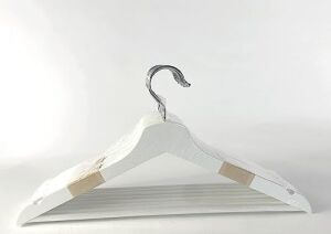 ''bumerang'' Ahşap Elbise Askısı, 8’li Paket, Masif Ahşap, Beyaz
