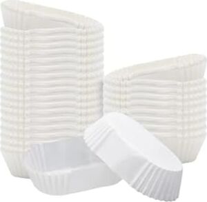 Takribi 200 Adet Büyük Boy Beyaz Ekler Kağıdı 8.5x4 Cm, Baklava Sunumluk, Muffin Kek Kalıbı