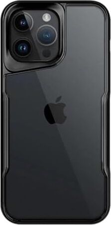 & Aksesuar Apple iPhone 15 Pro ile Uyumlu Arkası Şeffaf Silikon - Yükseltilmiş Lens Çerçeveli Airprotect Tasarımlı Darbe Emici Kılıf (Siyah)