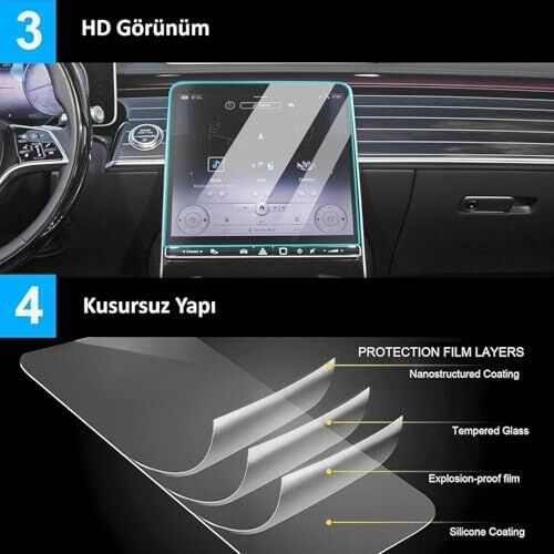 Volkswagen Amarok ile Uyumlu 2022-2025 Model 12 Inç Multimedya Ekranı 9h Nano Ekran Koruyucu