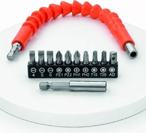 300 mm Esnek Şaftlı Bits Uç Seti Dar Alanlar Için Vida Sökme ve Takma Seti