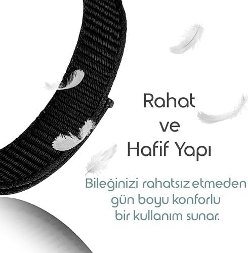 Galaxy Fit 3 Ile Uyumlu Hasırlı Kumaş Kordon Terleme Yapmayan Cildi Tahriş Etmeyen Nefes Alabilir Yapılı Kademeli Cırt Cırt Tasarımlı Deformasyona Dayanıklı Rahat Kayış