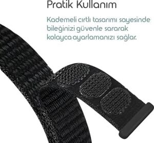 Galaxy Fit 3 Ile Uyumlu Hasırlı Kumaş Kordon Terleme Yapmayan Cildi Tahriş Etmeyen Nefes Alabilir Yapılı Kademeli Cırt Cırt Tasarımlı Deformasyona Dayanıklı Rahat Kayış