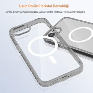 16E ile Uyumlu Destekli Air Hybrid Şeffaf Kılıf, Darbe Emici Tpu + Pc Şeffaf Kılıf (Siyah)