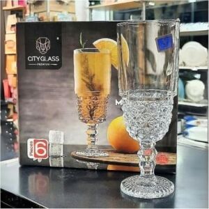 6'lı Kokteyl Cam Kadeh - 220 ml Içecek Bardakları  Tasarımlı Bardak, Şerbet Meyve Suyu Meşrubat Içki Bardağı