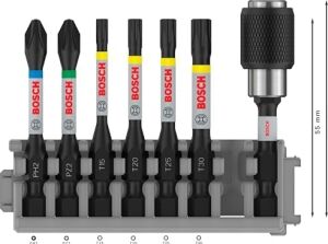 Professional Accessories Accessories 7 Parçalı Tornavida Ucu Seti (Impact Control, T/pz/ph Uçlar - Uzunluk: 25 Mm, Evrensel Tutucu Quick Release, Pick And Click, Darbeli Matkap Aksesuarı)