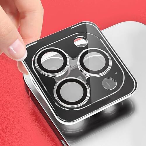 iPhone 15 Pro Max ile Uyumlu Kolay Takma Aparatı Bulunan Görüş Açısını Bozmayan Yüksek Çözünürlüklü Dizayn Z-Cl-12 Premium Advice Safir Kamera Lens Koruma Siyah