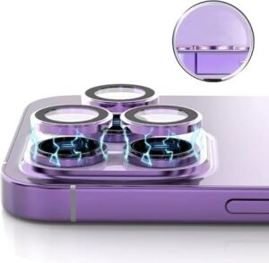 iPhone 15 Pro Max ile Uyumlu Kolay Takma Aparatı Bulunan Görüş Açısını Bozmayan Yüksek Çözünürlüklü Dizayn Z-Cl-12 Premium Advice Safir Kamera Lens Koruma Siyah
