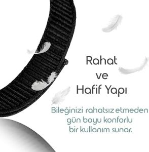 Xiaomi Mi Band 10/9/8 ile Uyumlu Kumaş Kordon Yumuşak ve Konforlu Smart BAND10 Kordon Dayanıklı Cırt Cırt Tasarım Nefes Alabilen Terletmeyen Mi Band 10 Kordonu