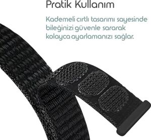 Xiaomi Mi Band 10/9/8 ile Uyumlu Kumaş Kordon Yumuşak ve Konforlu Smart BAND10 Kordon Dayanıklı Cırt Cırt Tasarım Nefes Alabilen Terletmeyen Mi Band 10 Kordonu