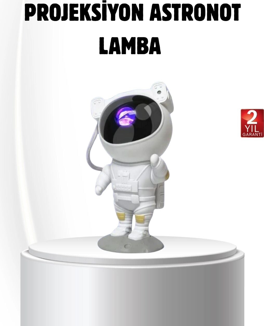 Bluetooth Müzikli Astronot Projeksiyon Lambası Yıldız ve Ay Efektli