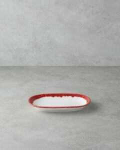 Larry Porselen Kayık Tabak 24 cm Kırmızı