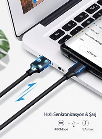 3.0 A Usb-A & Usb-C Şarj ve Data Kablosu, 25 Santimetre, 60119