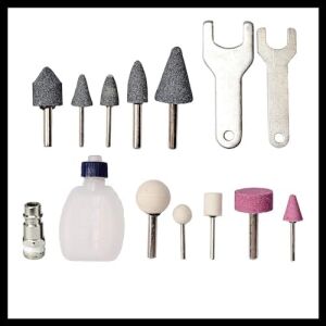 Havalı Kalıpçı Taşlama Tc-Pp 220 (Zımparalama, Parlatma, Gravür ve Çapak Alma Için, 10 Taşlama Ucu, Taşıma Çantası, Yağsız) - 4138540