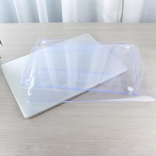 MacBook Air 13 Inç Kılıf Parlak Kristal Beyaz Düz Desenli Koruyucu Sert Kapak A2337 M1 2020 ve A2179 2020 A1932 2018-2019 Uyumlu Ince Hafif Dizüstü Bilgisayar Kılıfı