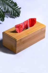 Bambu Kağıt Peçetelik - Bambu Kağıt Mendil Kutusu - Minimalist Bambu 22 x 19