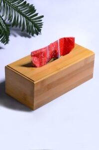 Bambu Kağıt Peçetelik - Bambu Kağıt Mendil Kutusu - Minimalist Bambu 22 x 19