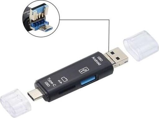 5068 Otg 3 In 1 Type-C ve Micro USB Tf Çevirici Dönüştürücü Kart Okuyucu
