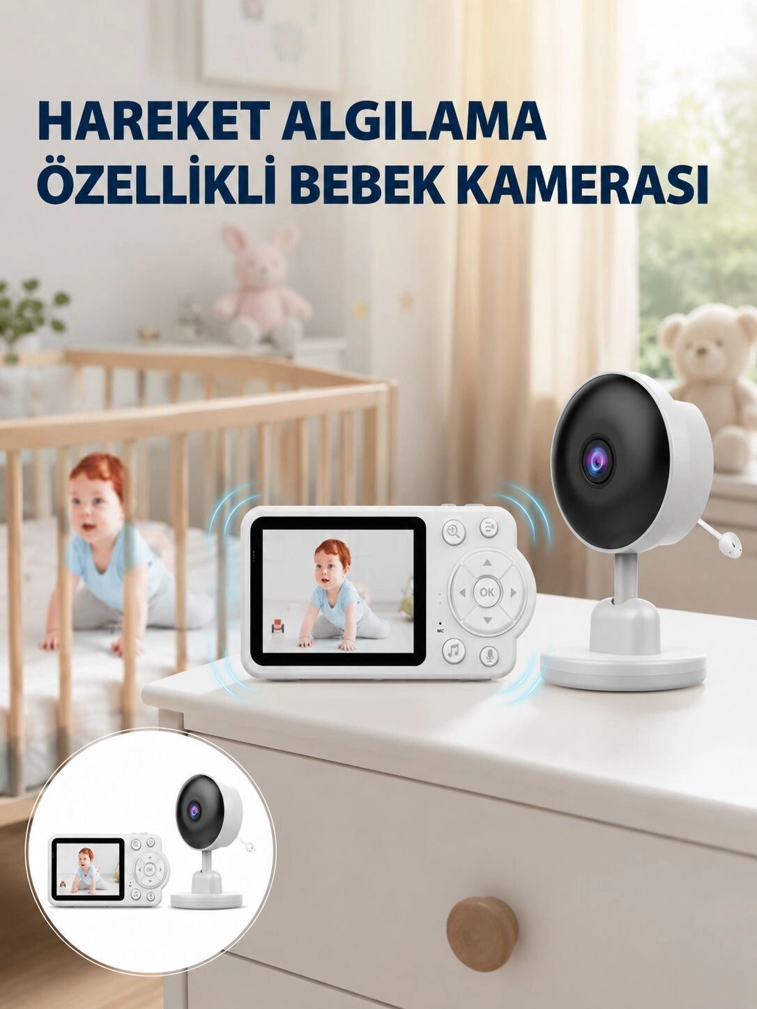 Yakınlaştırma Özellikli Gece Görüşlü Bebek Izleme Kamerası Yeni Nesil