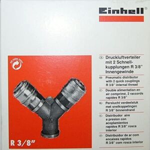 Orijinal  Çift Girişli Basınçlı Hava Çıkış Borusu C. R3/8'' (Kompresör Aksesuarı, 2'li Hava Dağıtıcı, 2x Hızlı Bağlantı, Pirinçten) - 4139680