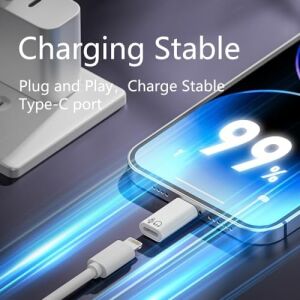 Type C To Lightning Yuva Çevirici Yaka Mikrofonu ile Uyumlu Beyaz Otg Adaptör Otgyz