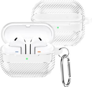 Galaxy Buds3 / Galaxy Buds3 Pro ve Galaxy Buds 3 Fe Uyumlu Karbon Fiber Hybrid Polymer Technology Kulaklık Kılıfı (Şeffaf)