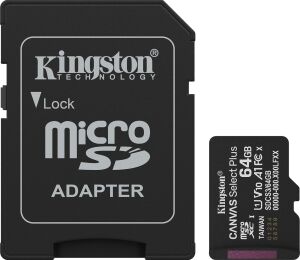 64GB Microsdxc Canvas Select Plus Gen3 100MB/S A1 Card + Adapter