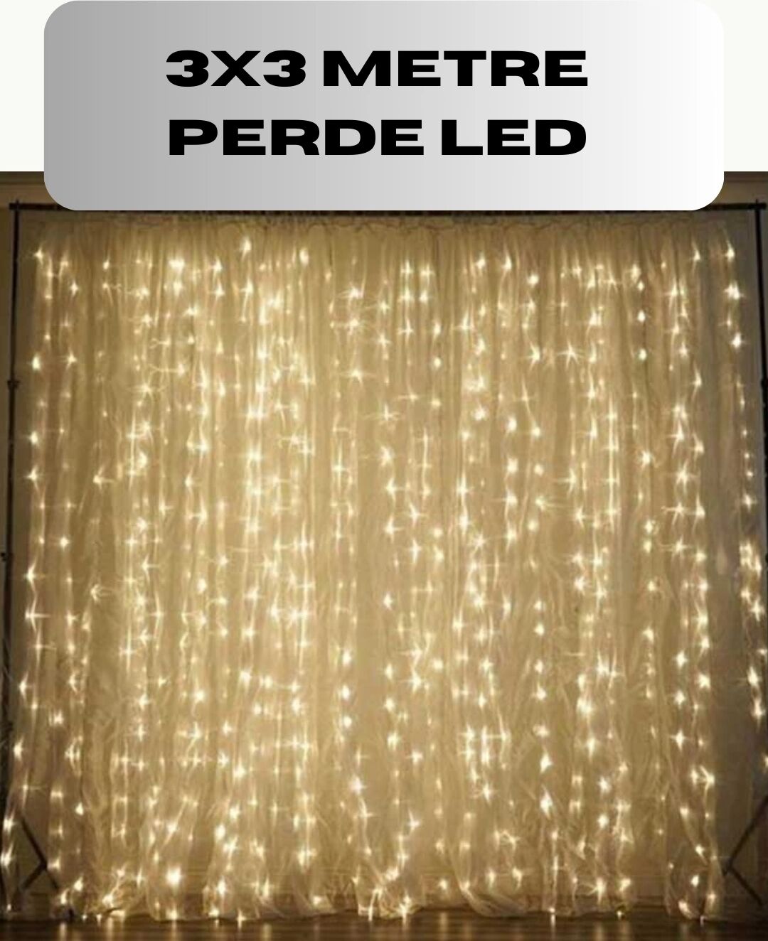 3x3 Perde LED Işık Şelale Model Özel Gün Dekoratif Aydınlatma