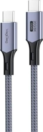100W 5A Usb3.2 Gen 2 20 Gbps 8k 60Hz Type-C Görüntü Şarj ve Data Kablosu 3 Metre