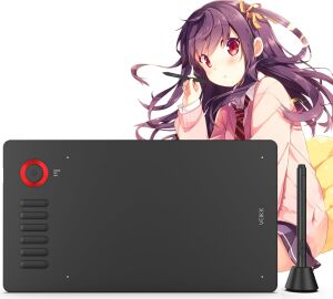 A15 Pro 10X6 Inç Profesyonel Grafik Tablet, 8192 Seviye Pilsiz Kalem, 12 Kısayol Tuşu ve Döner Kontrol Düğmesi, Windows/mac/android Uyumlu