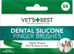 Best Vet’s Best™ Kedi ve Köpekler Için Silikon Başlıklı Parmak Diş Fırçası