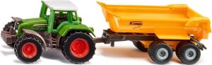 Siku 1605, Krampe Damperli Kamyonlu Fendt Traktör, Oyuncak Traktör, Metal/plastik, Yeşil/sarı, Çıkarılabilir Kabin, Devrilme Teknesi, Düz Koşu Kauçuk Tekerlekli Treyler, Treyler Kaplin