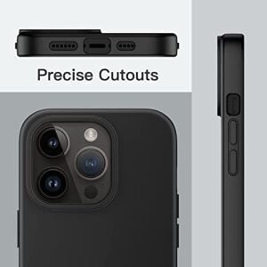 & Aksesuar iPhone 14 Pro Max ile Uyumlu Içi Kadife Dışı Mat Yapıya Sahip Koruma Sağlayan Lansman Silikon Kılıf (Siyah)