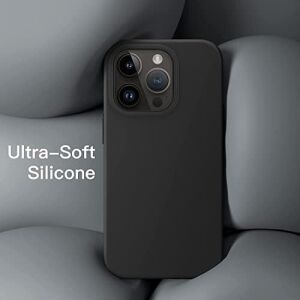 & Aksesuar iPhone 14 Pro Max ile Uyumlu Içi Kadife Dışı Mat Yapıya Sahip Koruma Sağlayan Lansman Silikon Kılıf (Siyah)