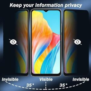 Oppo A38 Privacy (Hayalet) Ekran Koruyucu – 2 Adet - 9h Temperli Cam, Yan Görünme Engelleyici, Tam Kaplama