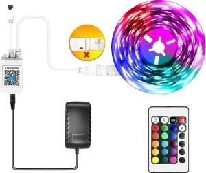 1 Adet Cata Ct 4557 Rgb Şerit LED Set 5 mt Rgb LED 3 Renk+Trafo+ Kumanda