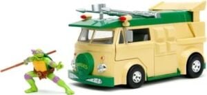 Jada 1:24 Tmnt Party Wagon ve Donatello Figürü Açılır Kapılı Ağır Metal Die Cast Ninja Kaplumbağalar Zırhlı Minibüs Araba Modeli Çocuk ve Yetişkin Için Koleksiyon Oyun Seti
