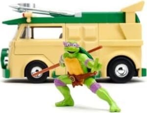 Jada 1:24 Tmnt Party Wagon ve Donatello Figürü Açılır Kapılı Ağır Metal Die Cast Ninja Kaplumbağalar Zırhlı Minibüs Araba Modeli Çocuk ve Yetişkin Için Koleksiyon Oyun Seti