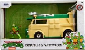 Jada 1:24 Tmnt Party Wagon ve Donatello Figürü Açılır Kapılı Ağır Metal Die Cast Ninja Kaplumbağalar Zırhlı Minibüs Araba Modeli Çocuk ve Yetişkin Için Koleksiyon Oyun Seti