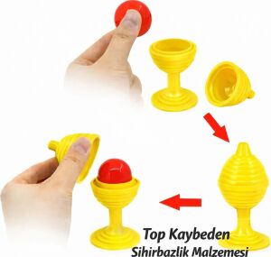 Sarı Renk Sihirli Kupa Top Kaybetme Oyunu 7 cm