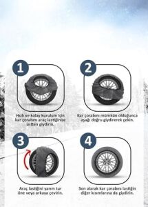Krieger Contactplus, Yırtılmaya Karşı Dirençli Oto Lastik Kar Çorabı (M)
