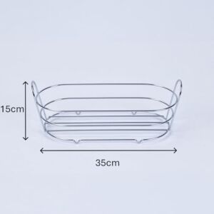 Tel Ekmek Sepeti Iç Bezli – Çıkarılabilir ve Yıkanabilir Bezli Ekmeklik – Cırtlı Bez Tasarım – Masa ve Mutfak Için Şık Ekmek Sepeti – 35X15X9 cm (Krem)