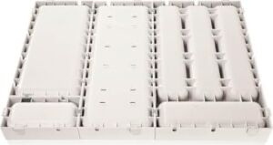Flexispace 899410 Mutfak Gereçleri Için Çekmece Düzenleyici, Plastik, Beyaz, 37 x 22,2 x 4,5 cm