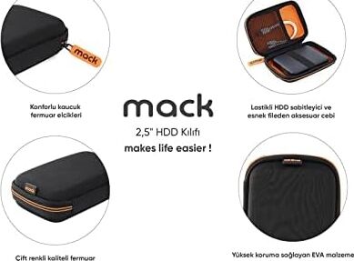 Mack MCC-4008 2.5 Hard Disk Kılıfı Siyah Turuncu