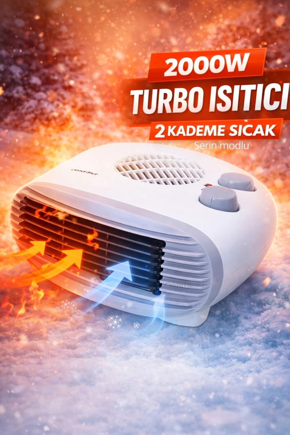 Fanlı Isıtıcı 2000W: Yaz Kış Modlu Elektrikli Soba Ofis ve Ev Tipi Isıtma