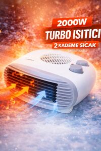 Fanlı Isıtıcı 2000W: Yaz Kış Modlu Elektrikli Soba Ofis ve Ev Tipi Isıtma